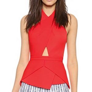 COPY - BCBG MaxAzria Remmie Open-Back Peplum Top,…